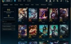 Conta prata 1 com 18 skins e 31 champs