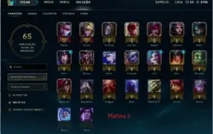Conta platina 5 solo platina 1 flex ez pulsefire 23 champs