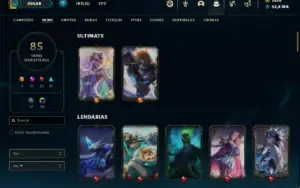 Conta Unranked com 90 Champs e 85 Skins ( MAIN SUP )
