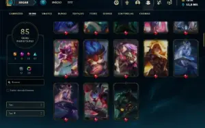 Conta Unranked com 90 Champs e 85 Skins ( MAIN SUP )
