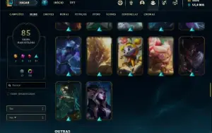 Conta Unranked com 90 Champs e 85 Skins ( MAIN SUP )