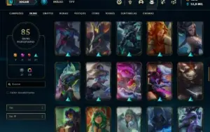 Conta Unranked com 90 Champs e 85 Skins ( MAIN SUP )