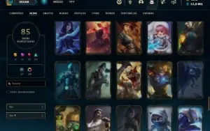 Conta Unranked com 90 Champs e 85 Skins ( MAIN SUP )