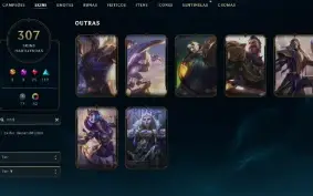 Conta do LoL Level 433 SEM ELO 307 skins