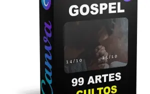 Pack Canva Gospel Cultos - 99 Artes Editáveis