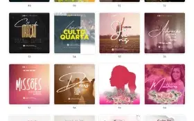 Pack Canva Gospel Cultos - 99 Artes Editáveis