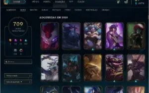 Conta de league of legends com primeiro email 709 skins