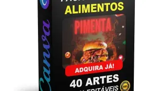Pack Canva Alimentos - 40 Artes Editáveis
