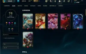 Unranked com 90 Champs e 78 Skins ( Ex Diamante ) (MAIN ADC)