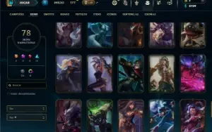 Unranked com 90 Champs e 78 Skins ( Ex Diamante ) (MAIN ADC)