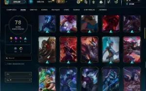 Unranked com 90 Champs e 78 Skins ( Ex Diamante ) (MAIN ADC)