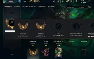 Ouro 2 com 55 Champs e 6 Skins