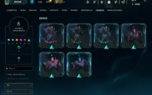 Ouro 2 com 55 Champs e 6 Skins