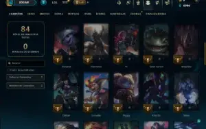 Ouro 2 com 55 Champs e 6 Skins