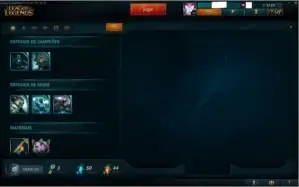 CONTA DE LEAGUE OF LEGENDS BORDA DIAMANTE 65 champ - 44 skin