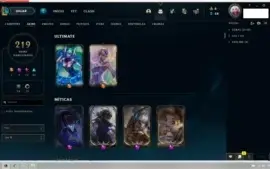 Conta LoL - 219 Skins/126Champs/Passe Rainhas de Batalha ON