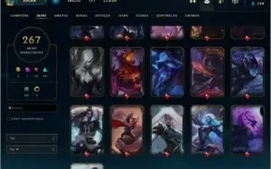 CONTA LEAGUE OF LEGENDS DIAMANTE 2 COM 259 SKINS