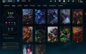 Conta Unranked com TODOS os champs e 340 Skins + 4 Prestigio