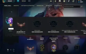 Conta Unranked com TODOS os champs e 340 Skins + 4 Prestigio