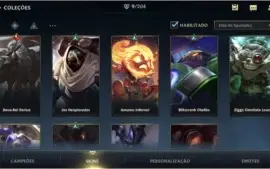 ESMERALDA IV + 9 SKINS (1 LENDÁRIA) + 37 +1 CAMPEÕES + PASSE