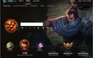 League of Legends cont - bronze 3 + 32 Champs e Skins+