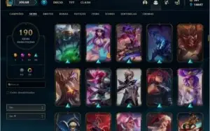 CONTA PLATINA  🌟 190 SKINS 🌟 TODOS OS CAMPEOES