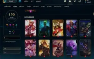 CONTA PLATINA  🌟 190 SKINS 🌟 TODOS OS CAMPEOES