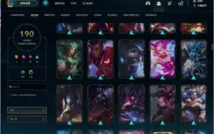 CONTA PLATINA  🌟 190 SKINS 🌟 TODOS OS CAMPEOES