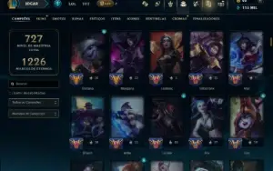 Unranked com TODOS os Champs e 287 Skins ( SUP / ADC / JG )
