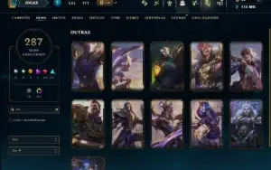 Unranked com TODOS os Champs e 287 Skins ( SUP / ADC / JG )