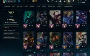 Unranked com TODOS os Champs e 287 Skins ( SUP / ADC / JG )