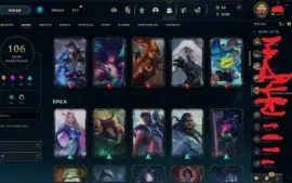 Conta League of Legends 106 skins, Ouro I