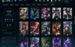 Conta League of Legends 106 skins, Ouro I