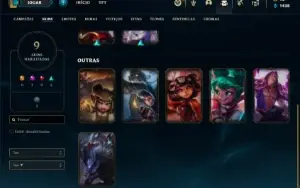 Conta Unranked com 36 Champs e 9 Skins + 2 Fragmentos