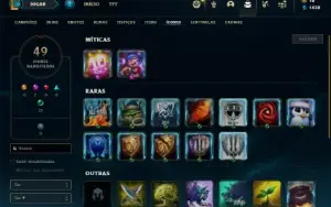 Conta Unranked com 36 Champs e 9 Skins + 2 Fragmentos