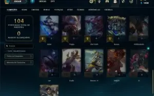 Conta Unranked com 36 Champs e 9 Skins + 2 Fragmentos