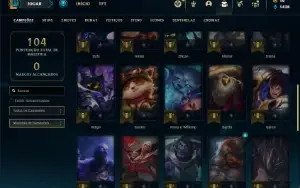 Conta Unranked com 36 Champs e 9 Skins + 2 Fragmentos