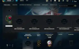 Conta Unranked com 36 Champs e 9 Skins + 2 Fragmentos