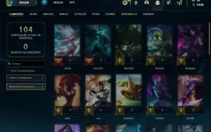 Conta Unranked com 36 Champs e 9 Skins + 2 Fragmentos