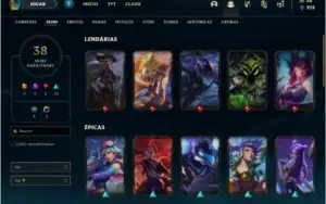 Conta ouro 1 com 48 Champs e 38 Skins