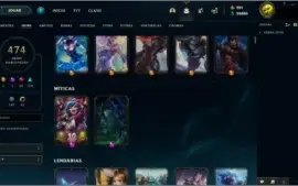 Conta Full champ com 474 skins, excelente. Leia