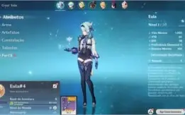 Contas Genshin Impact AR 5 com Eula