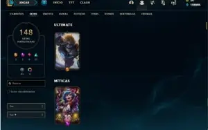 Conta ouro 4 com TODOS os champs e 148 Skins + 4 Vitoriosas