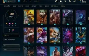 Conta ouro 4 com TODOS os champs e 148 Skins + 4 Vitoriosas