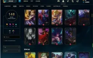 Conta ouro 4 com TODOS os champs e 148 Skins + 4 Vitoriosas