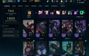 Esmeralda 1 com TODOS os champs e 496 Skins (SUP / ADC / JG)