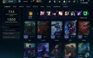Esmeralda 1 com TODOS os champs e 496 Skins (SUP / ADC / JG)