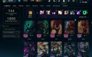 Esmeralda 1 com TODOS os champs e 496 Skins (SUP / ADC / JG)