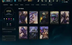 Esmeralda 1 com TODOS os champs e 496 Skins (SUP / ADC / JG)