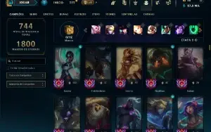 Esmeralda 1 com TODOS os champs e 496 Skins (SUP / ADC / JG)